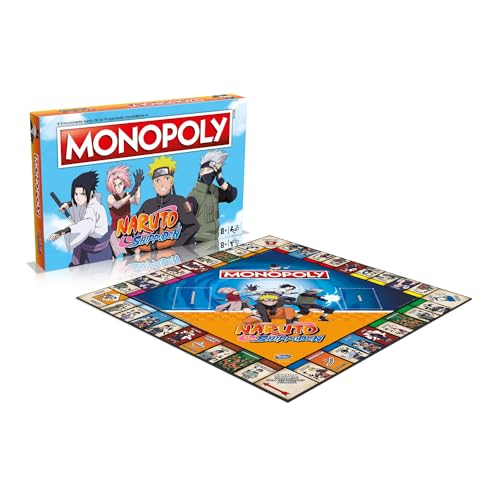 MONOPOLY Juegos de Mesa - Edición Naruto: 2-6 Jugadores, Juegos Infantiles y para Adultos, Perfecto Regalo, Ideal para Noches de Juegos, Desde 8+ Años