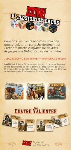 dV Giochi Bang! Explosión de Dados, Expansión, Juego de Dados, A Partir de 8 Años, De 3 a 8 Jugadores, 15 Minutos por Partida, Español