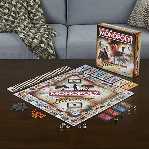 Hasbro Gaming Juego Monopoly Indiana Jones, inspirado en las pel culas de Indiana Jones, juego de mesa para 2-6 jugadores, para ni os a partir de 8 a os