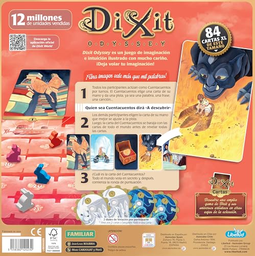 Libellud | Dixit Odyssey | Juego de Imaginación y Creatividad Ganador de Varios Premios | A Partir de 8 Años | De 3 a 12 Jugadores | 30 Minutos por Partida | Español
