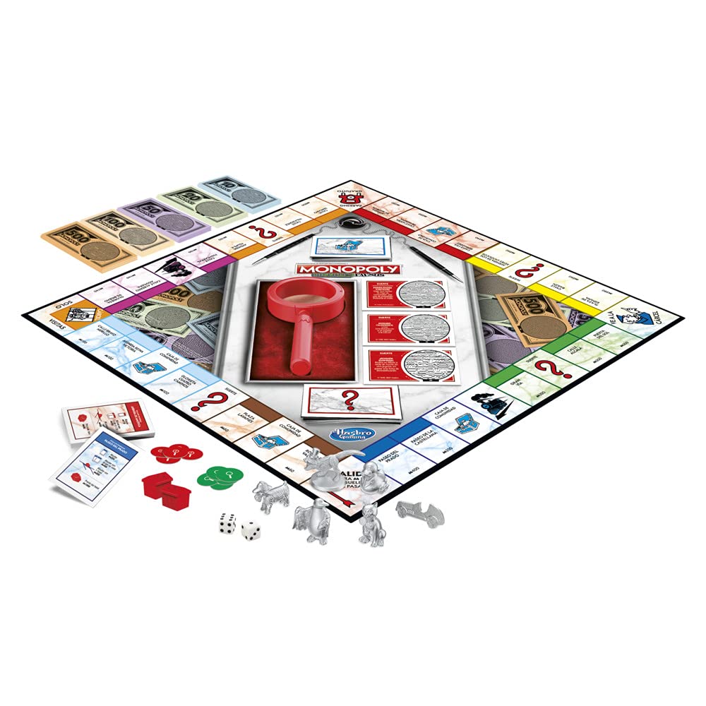 Juego de Mesa Monopoly Decodificador para Toda la Familia y niños de 8 años en adelante - Incluye un Decodificador del Sr. Monopoly para Encontrar falsificaciones - para 2 a 6 Jugadores