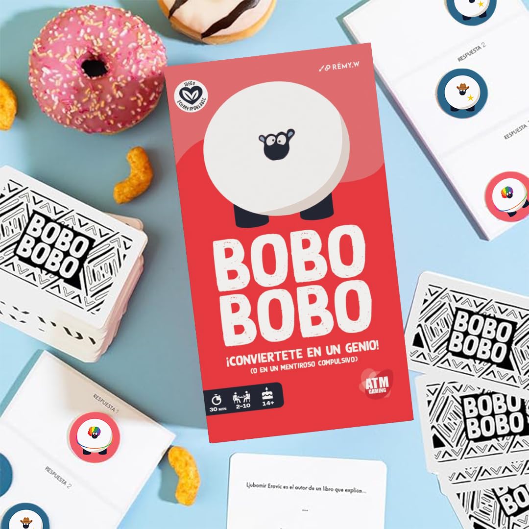 Bobo Bobo - Juegos de Mesa Estratégico y con Curiosidades - El Juego de Cartas para divertirse aprendiendo Curiosidades con Amigos y Familia - Regalos Originales Español