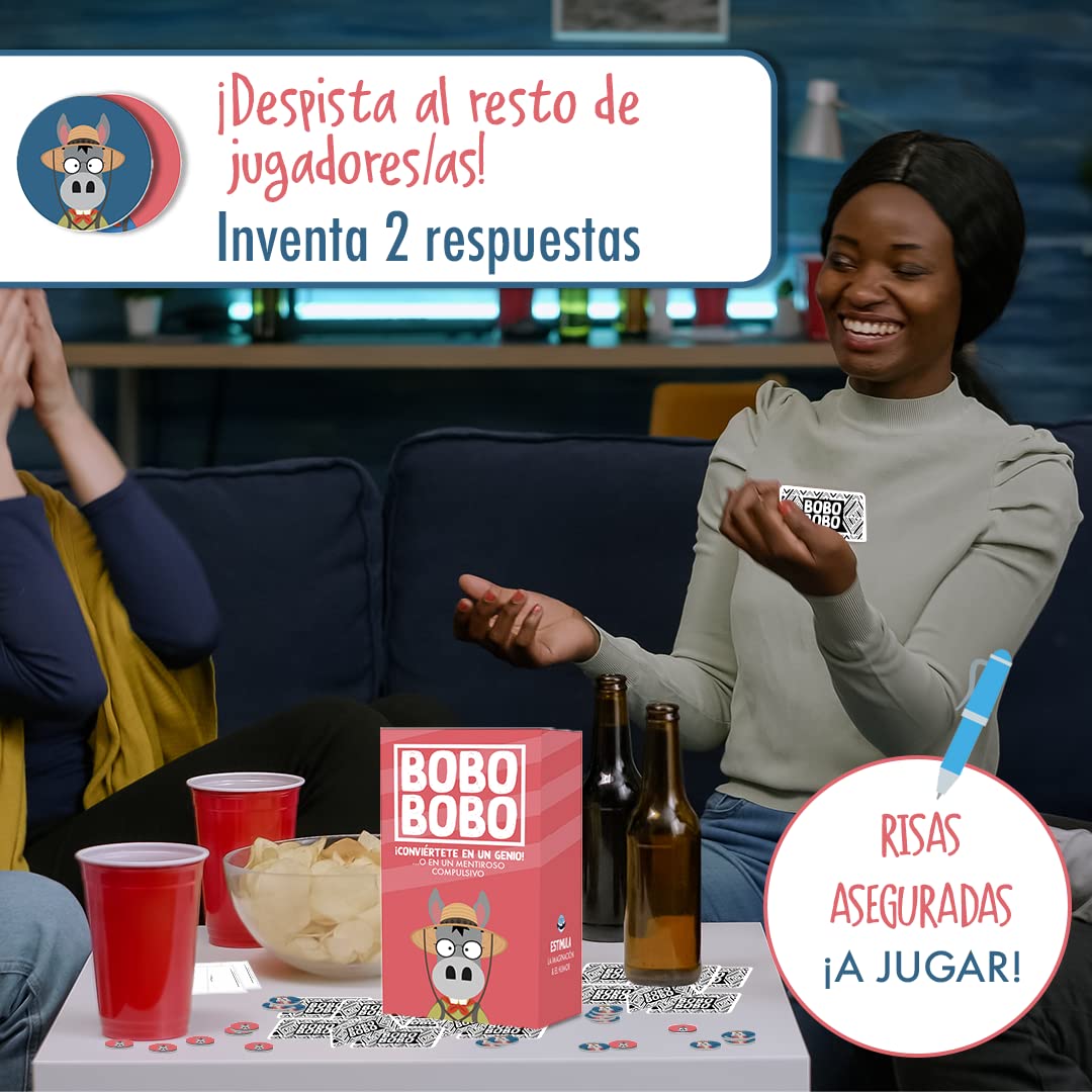 Bobo Bobo - Juegos de Mesa Estratégico y con Curiosidades - El Juego de Cartas para divertirse aprendiendo Curiosidades con Amigos y Familia - Regalos Originales Español