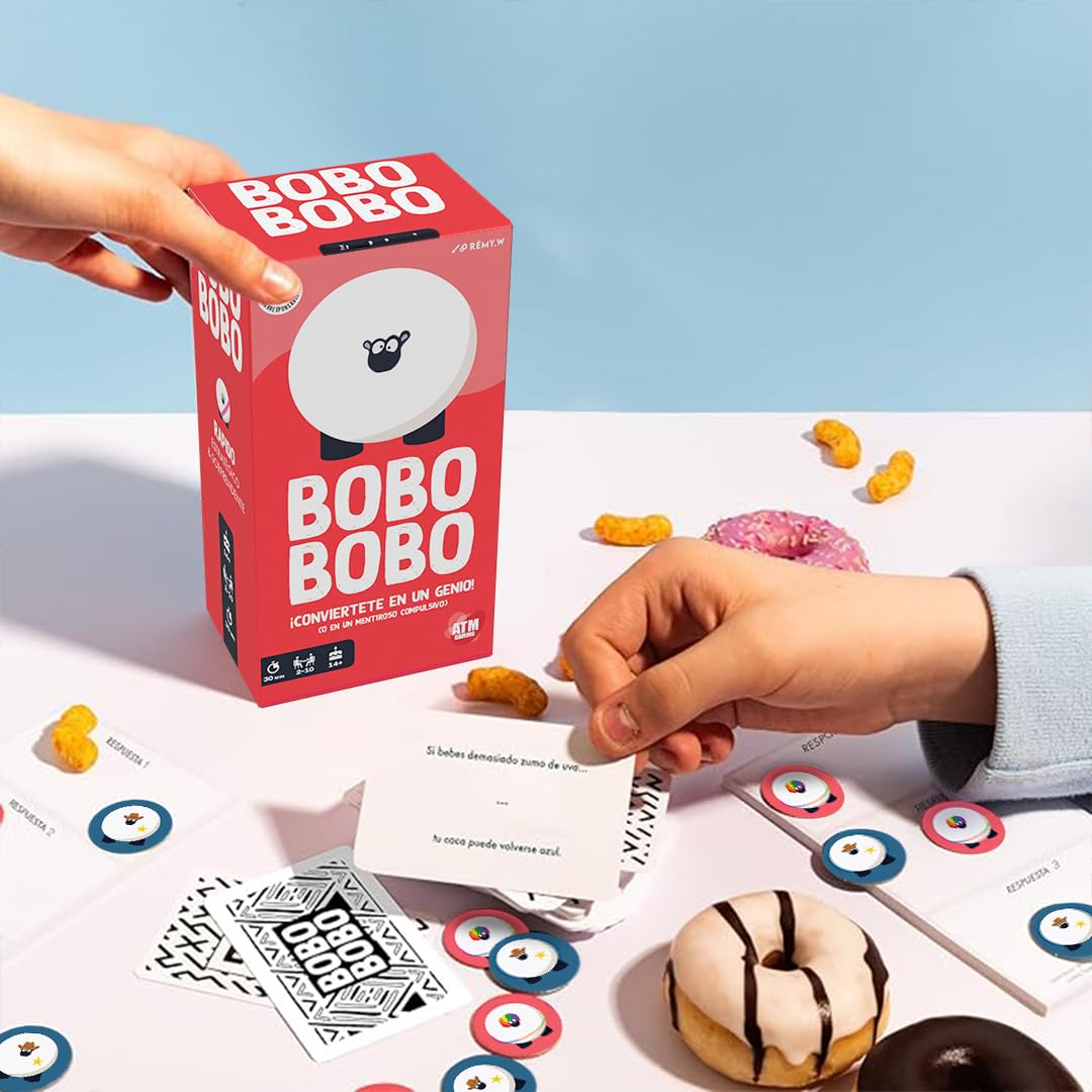 Bobo Bobo - Juegos de Mesa Estratégico y con Curiosidades - El Juego de Cartas para divertirse aprendiendo Curiosidades con Amigos y Familia - Regalos Originales Español