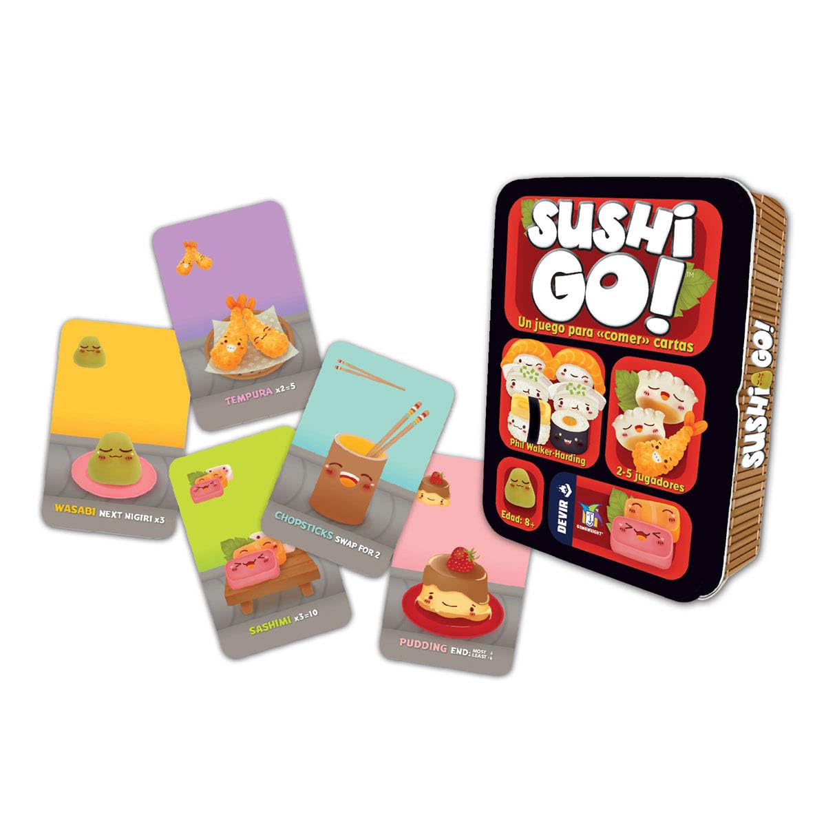 Devir - Sushi Go, Juego de Cartas, Juego de Mesa con Amigos y para Fiestas, a Partir de 8 años (BGSUSHI)