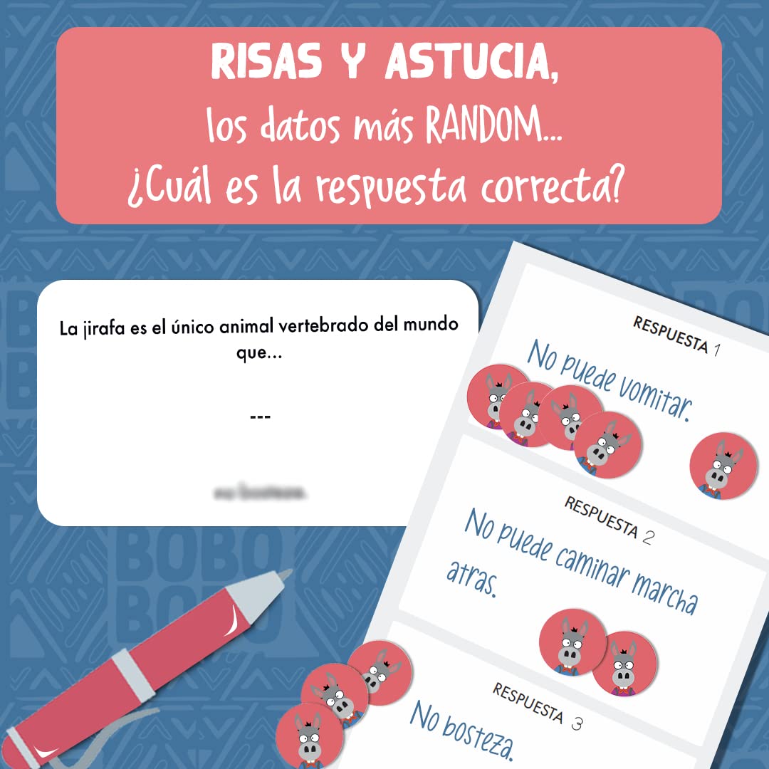 Bobo Bobo - Juegos de Mesa Estratégico y con Curiosidades - El Juego de Cartas para divertirse aprendiendo Curiosidades con Amigos y Familia - Regalos Originales Español