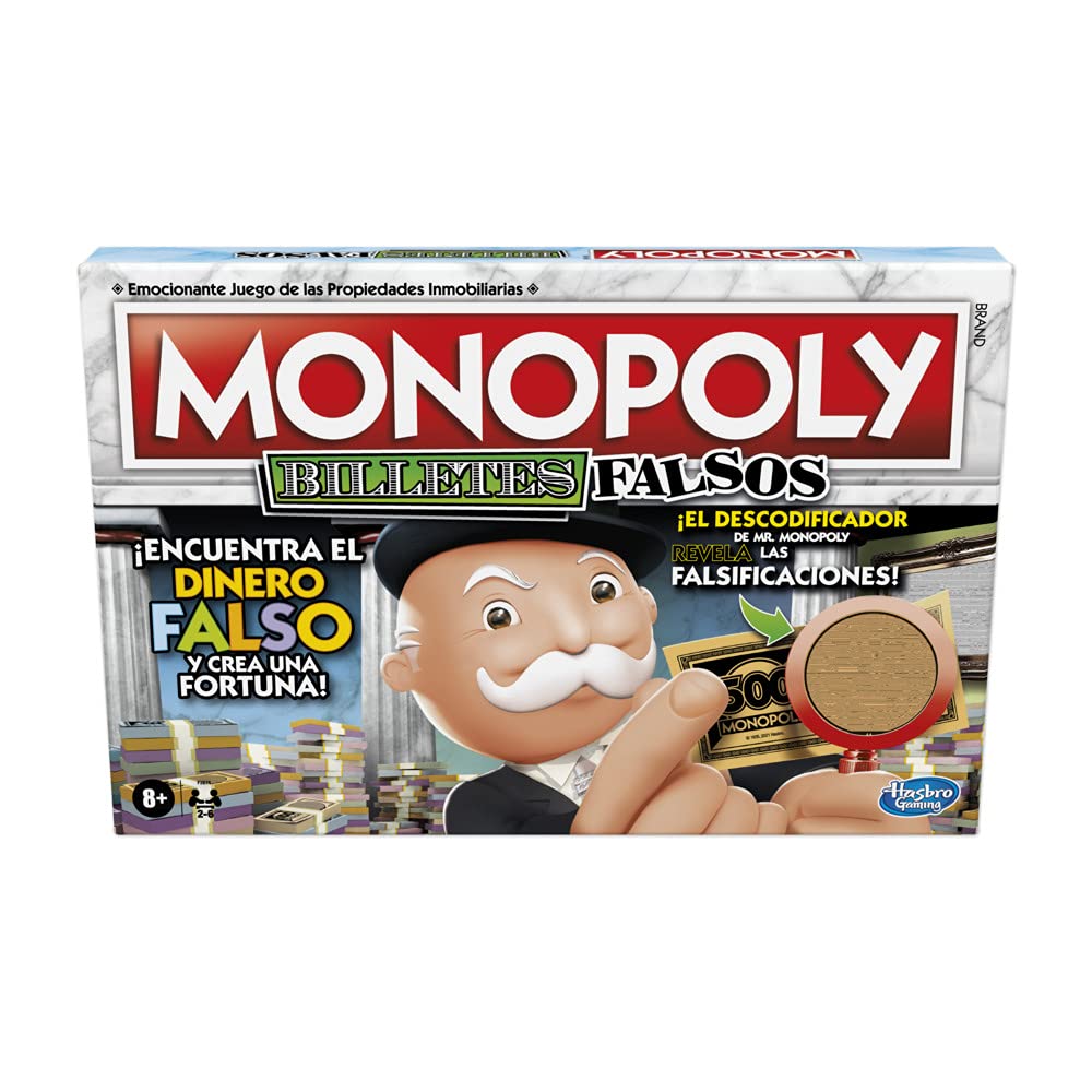 Juego de Mesa Monopoly Decodificador para Toda la Familia y niños de 8 años en adelante - Incluye un Decodificador del Sr. Monopoly para Encontrar falsificaciones - para 2 a 6 Jugadores