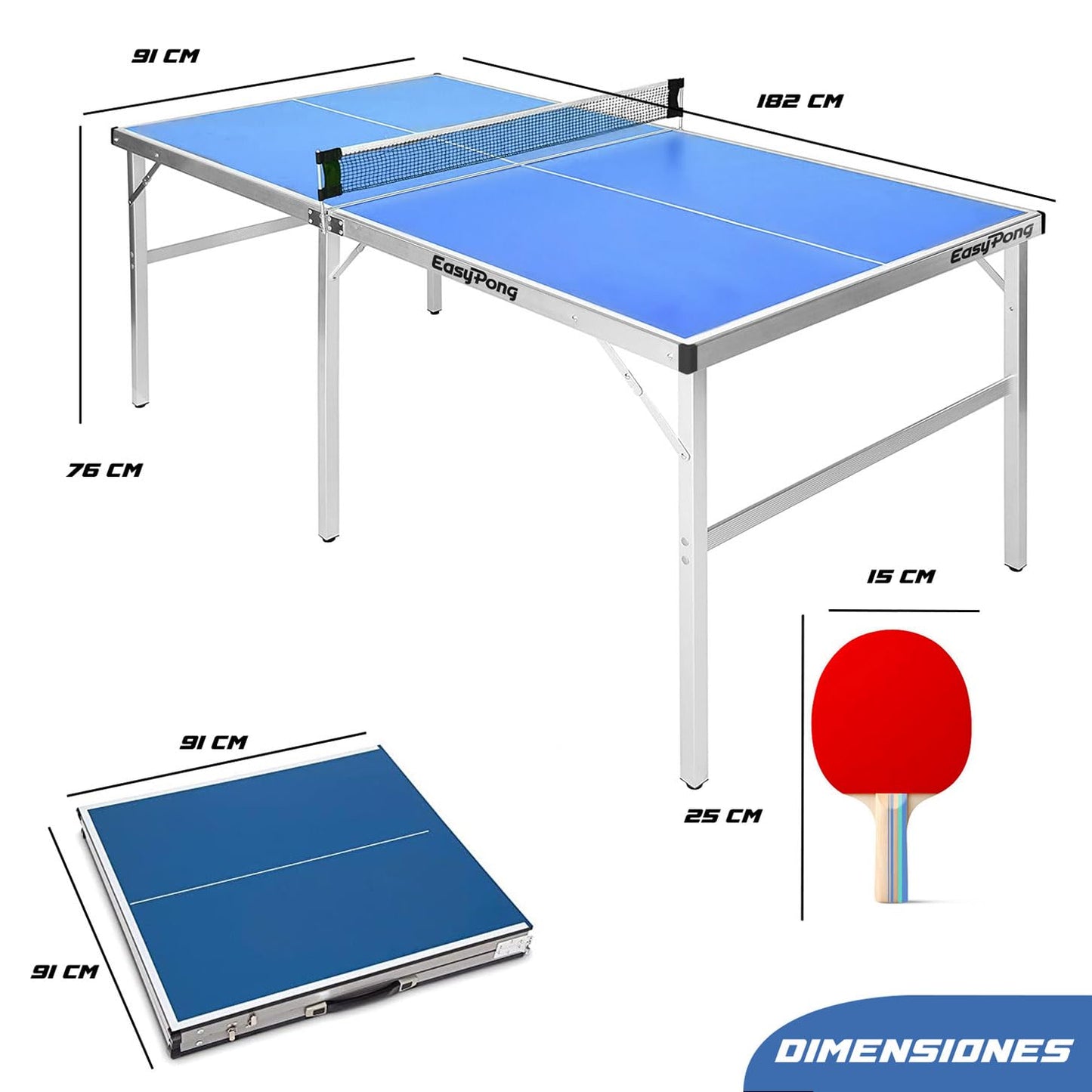 MESA DE PING PONG AZUL 182X91 CM – EASYPONG