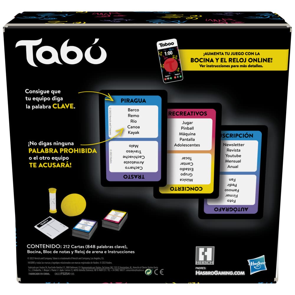 Tabú Hasbro Gaming – Juego de mesa de adivinanzas y risas para toda la familia