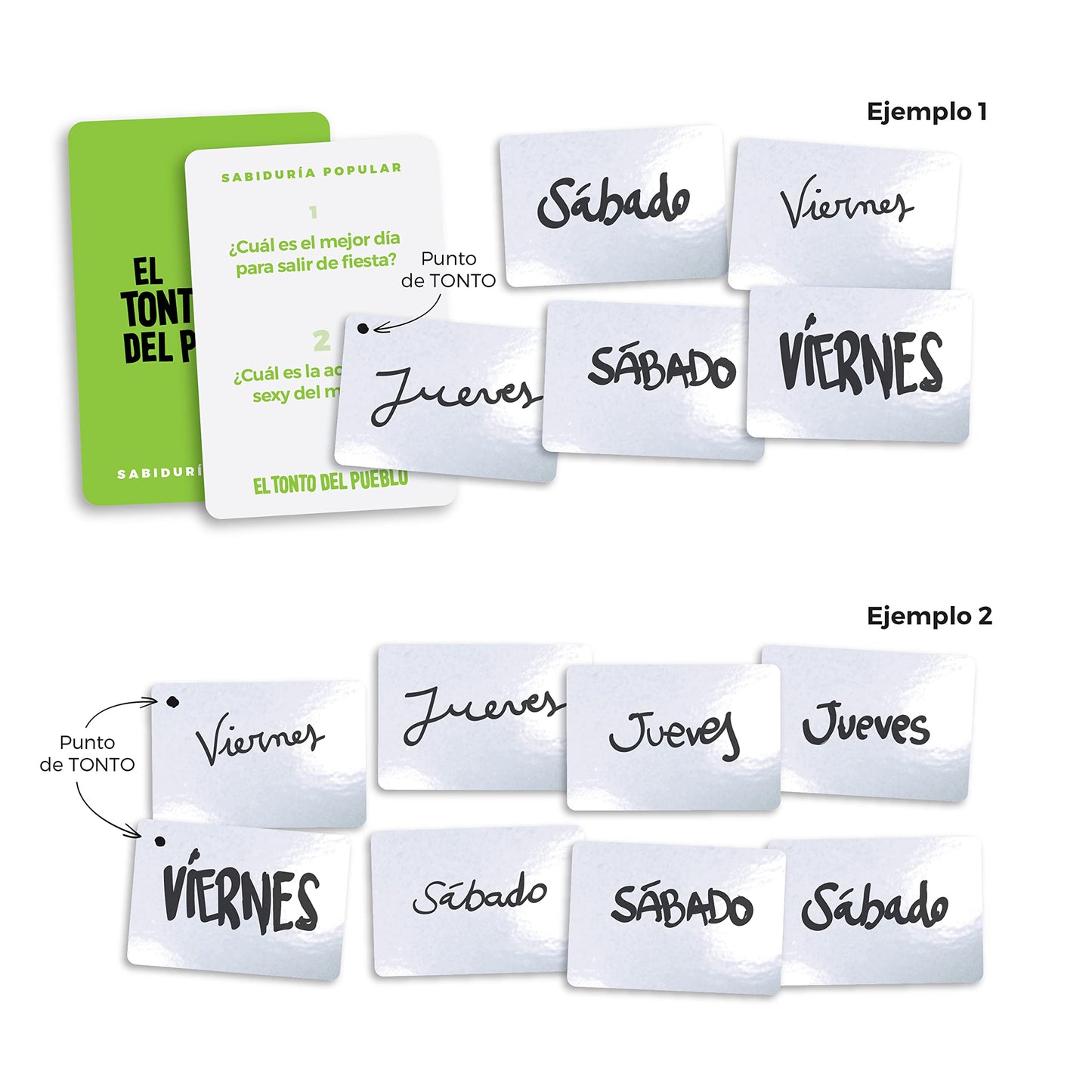 El Tonto del Pueblo - Juegos de Mesa - El Juego de Mesa para reírte de Tus Amigos - Cartas pizarras y rotuladores