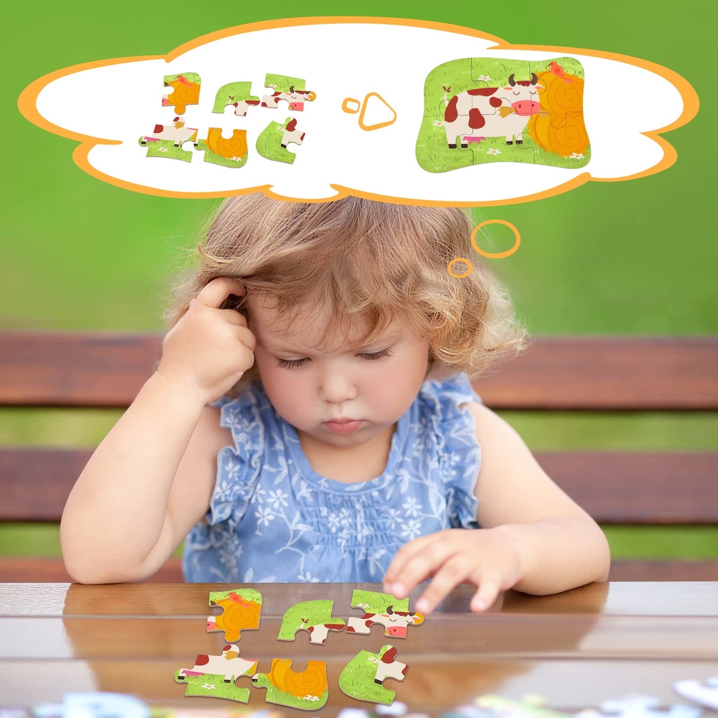 Puzzle Infantil BBLIKE de Animales – 5 Imágenes, Ideal para Niños y Niñas 3-5 Años