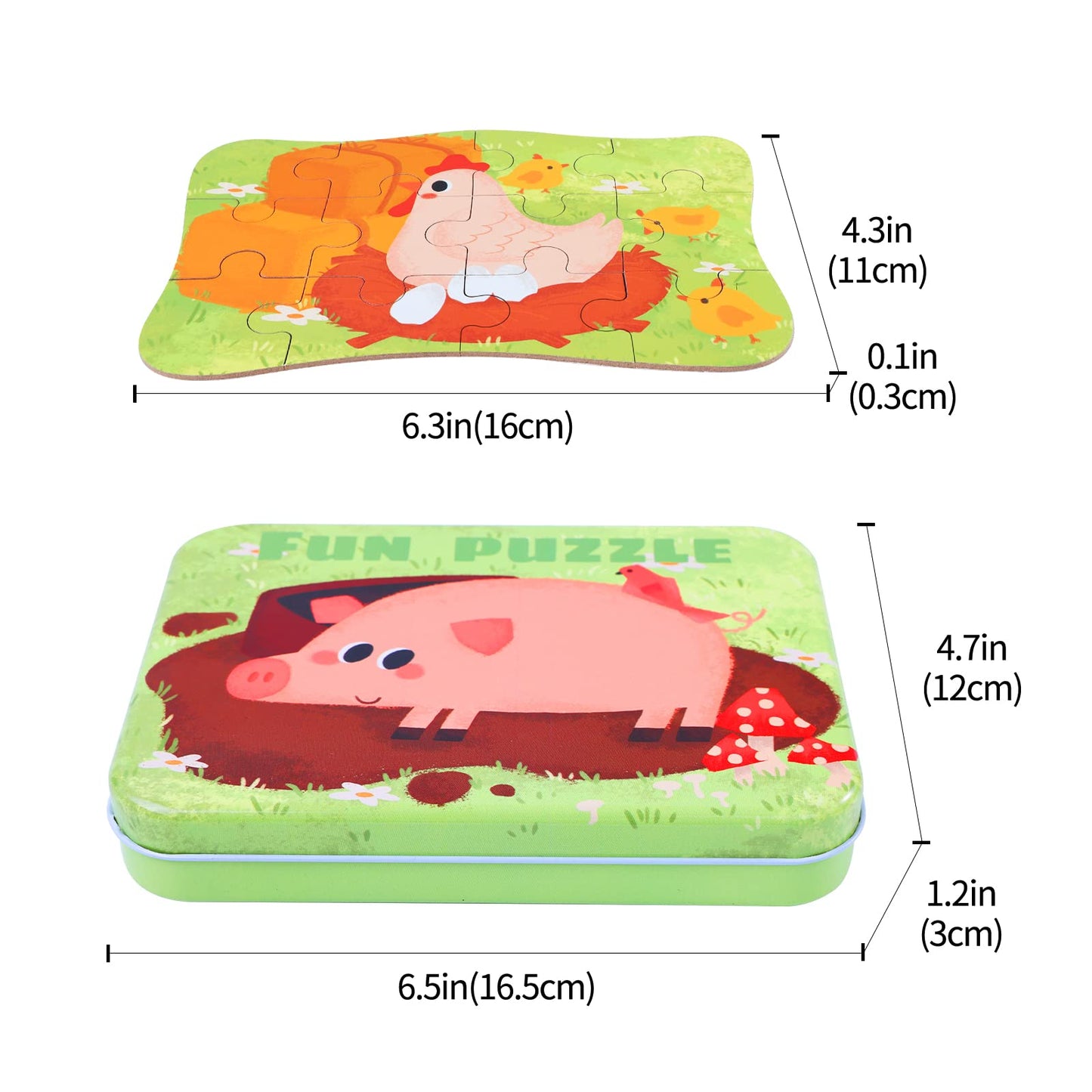 Puzzle Infantil BBLIKE de Animales – 5 Imágenes, Ideal para Niños y Niñas 3-5 Años