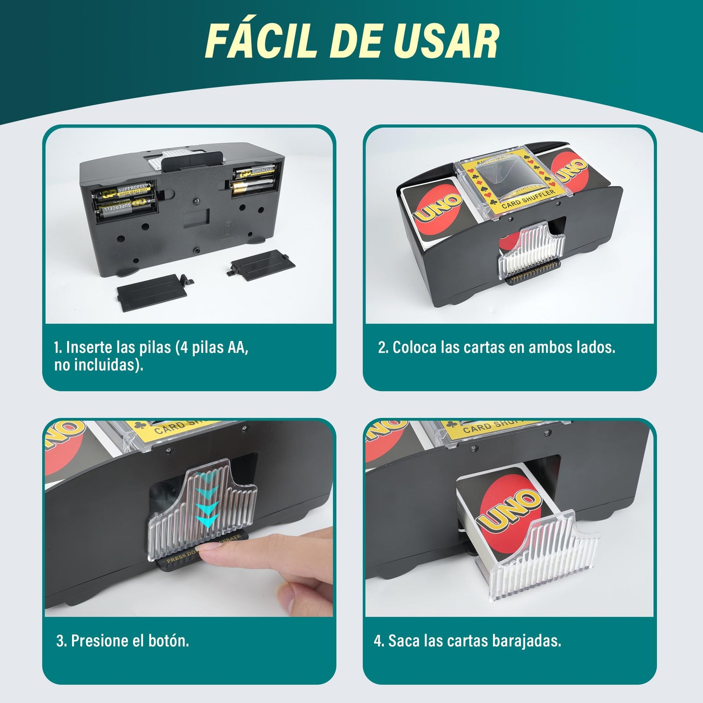 BARAJADOR AUTOMÁTICO DE CARTAS ELÉCTRICO – MEZCLADOR Y REPARTIDOR