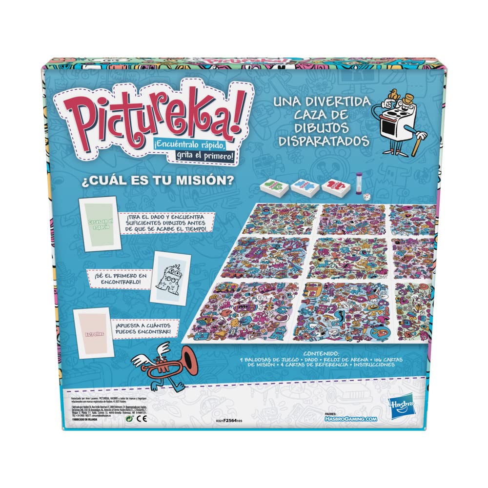 Hasbro Gaming F2564105 Juego Pictureka, Juego de Dibujos de Mesa Infantil, Juegos de Habilidad Mental, Divertido Juego Familiar para Mayores de 6 Años, Regalo de Reyes y Papá Noel para Niños y Niñas
