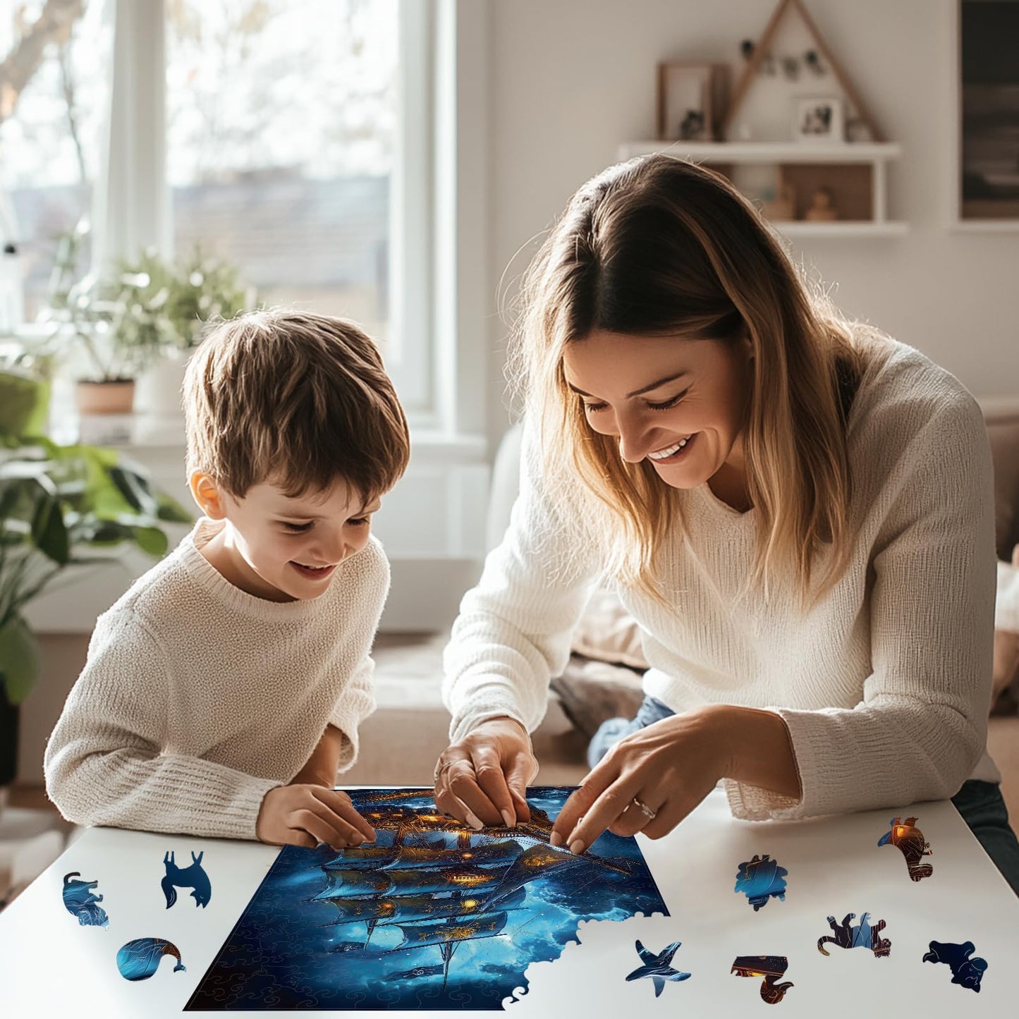 Rompecabezas GLOBLELAND Barco Pirata 300 piezas – Puzzle de Madera para Adultos y Niños