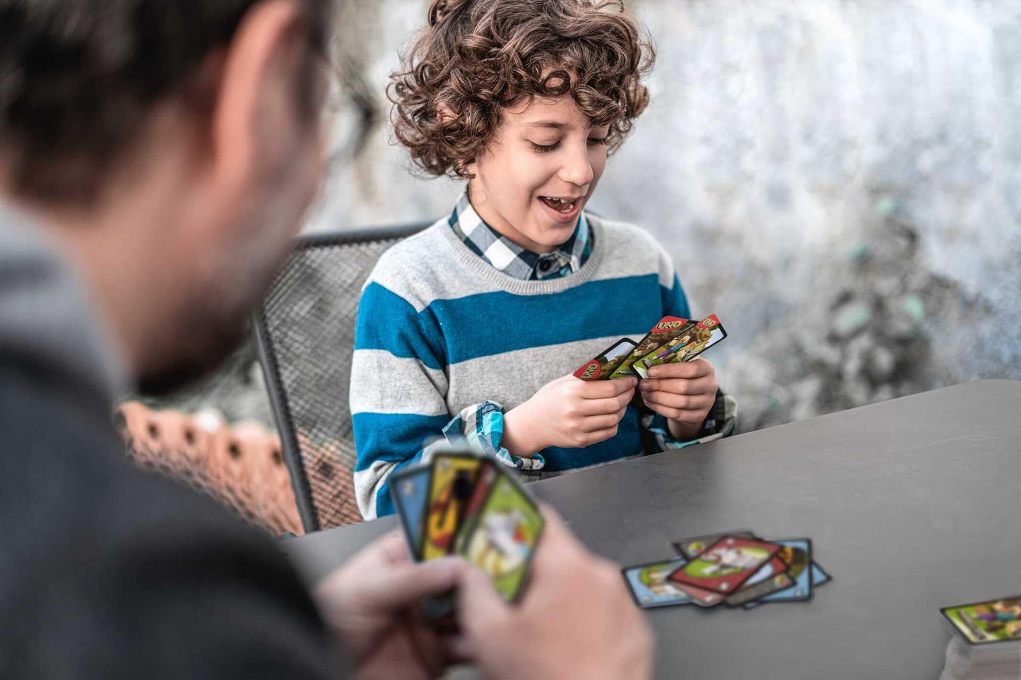 Mattel Games, Juego de Cartas UNO Minecraft, Juego de Mesa para niños a Partir de 7 años (Mattel FPD61)