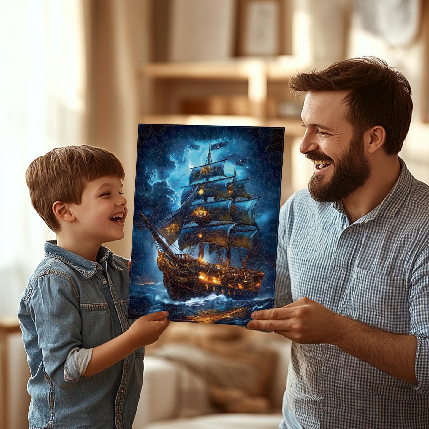 Rompecabezas GLOBLELAND Barco Pirata 300 piezas – Puzzle de Madera para Adultos y Niños
