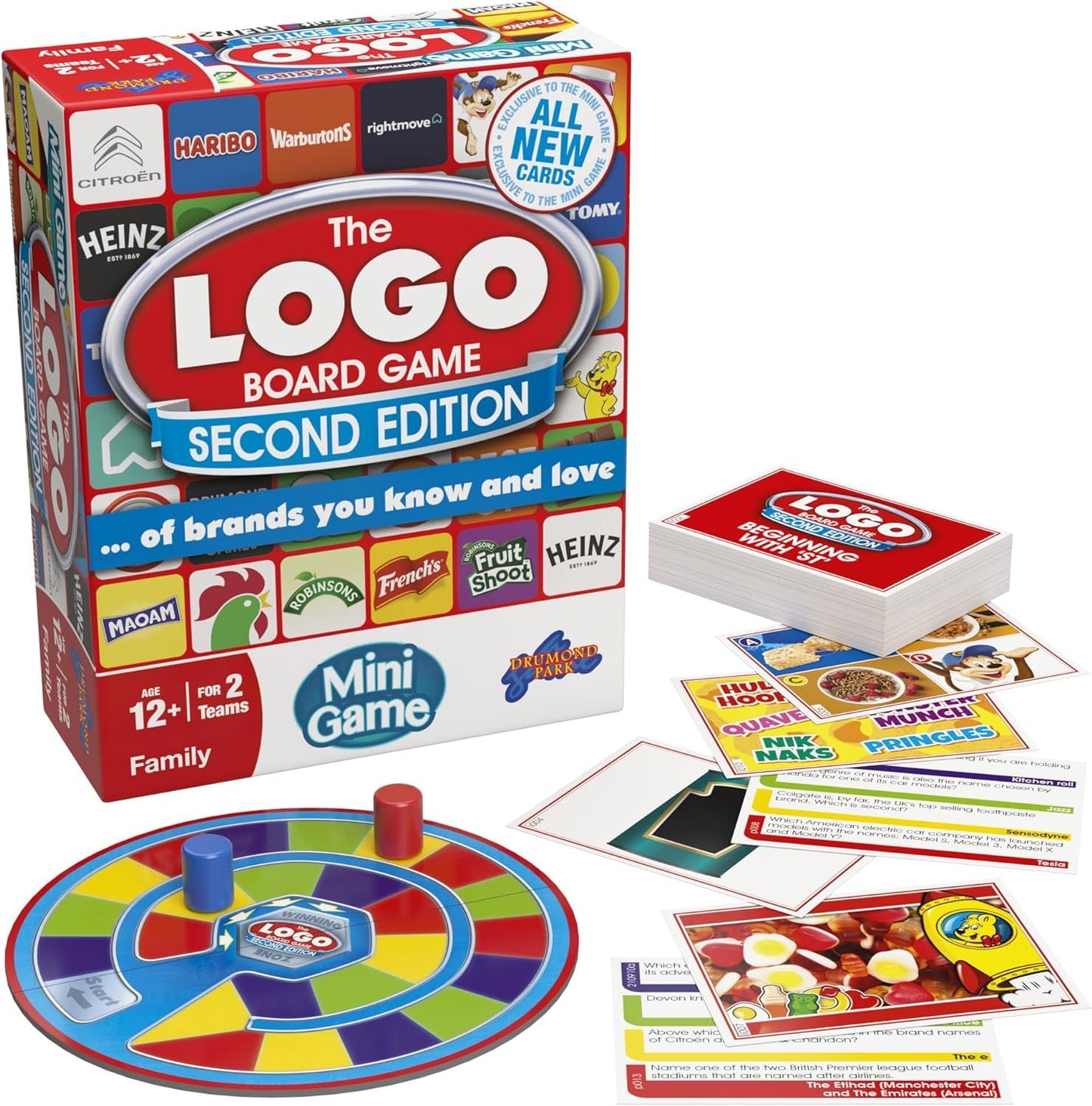 The Logo Mini Board Game – Juego de Mesa de Viaje Familiar sobre Marcas y Productos | Drumond Park