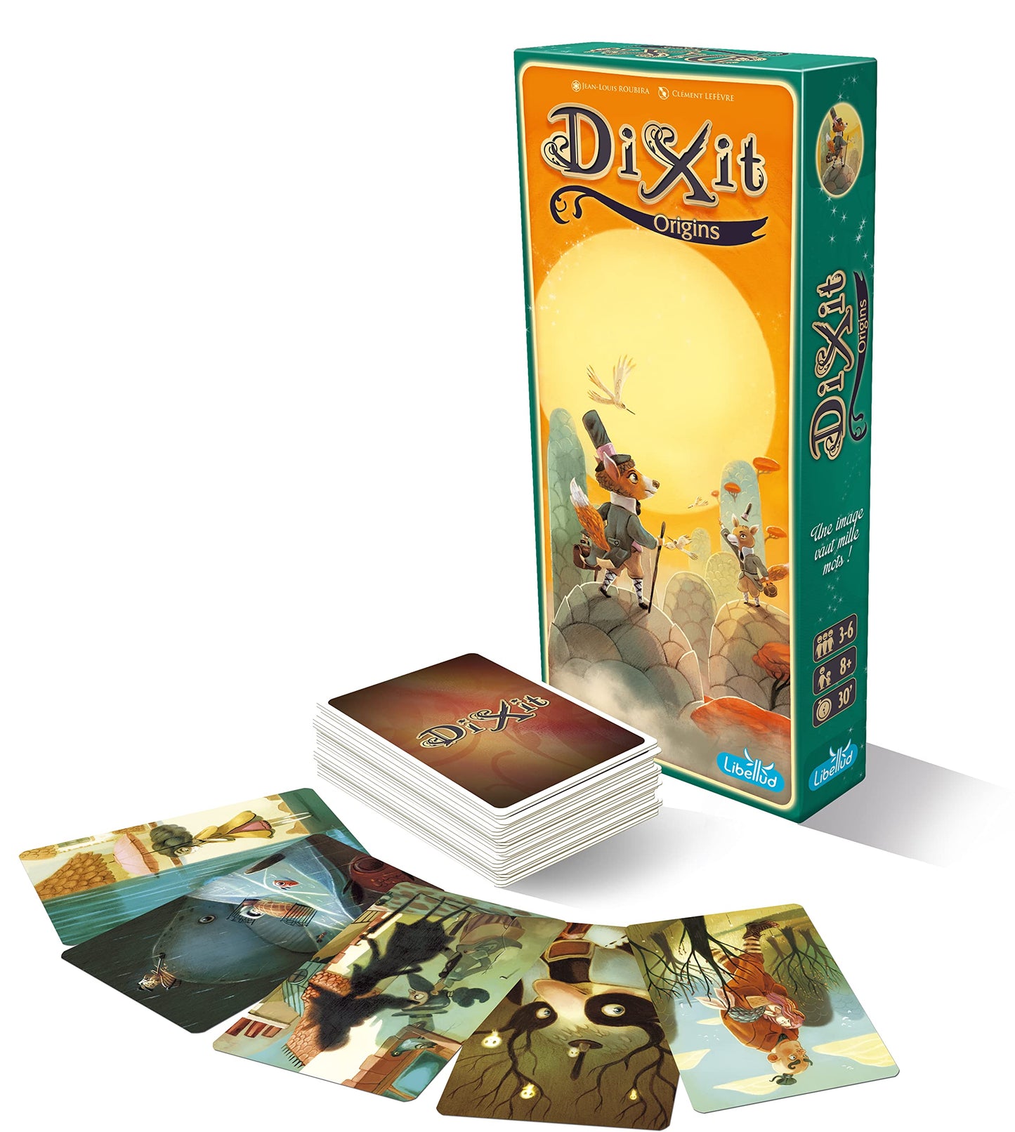 Libellud | Dixit | Expansión: Origins (EEdición 2022)| Juego de Comunicación | Edad 8+ | 3 a 6 Jugadores | Tiempo de Parte: 30 Min