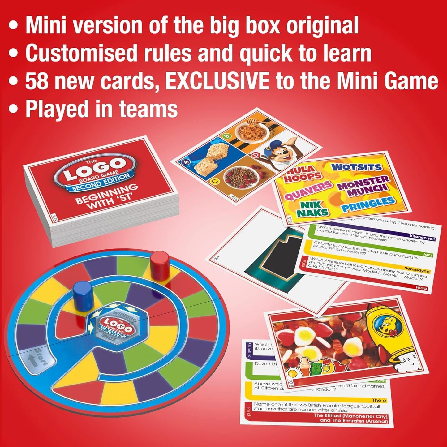 The Logo Mini Board Game – Juego de Mesa de Viaje Familiar sobre Marcas y Productos | Drumond Park