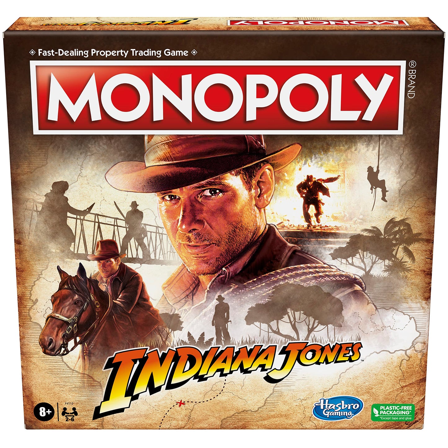 Hasbro Gaming Juego Monopoly Indiana Jones, inspirado en las pel culas de Indiana Jones, juego de mesa para 2-6 jugadores, para ni os a partir de 8 a os