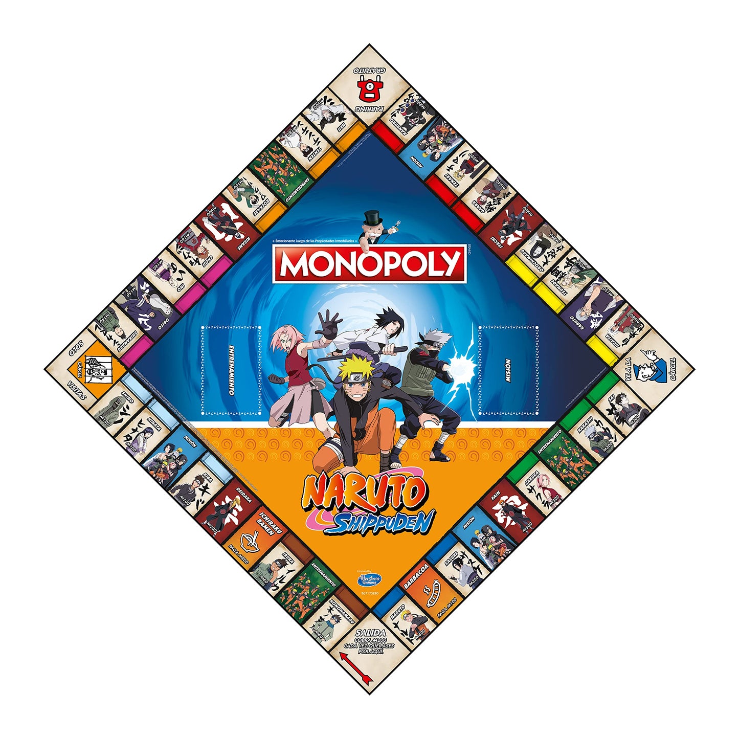MONOPOLY Juegos de Mesa - Edición Naruto: 2-6 Jugadores, Juegos Infantiles y para Adultos, Perfecto Regalo, Ideal para Noches de Juegos, Desde 8+ Años