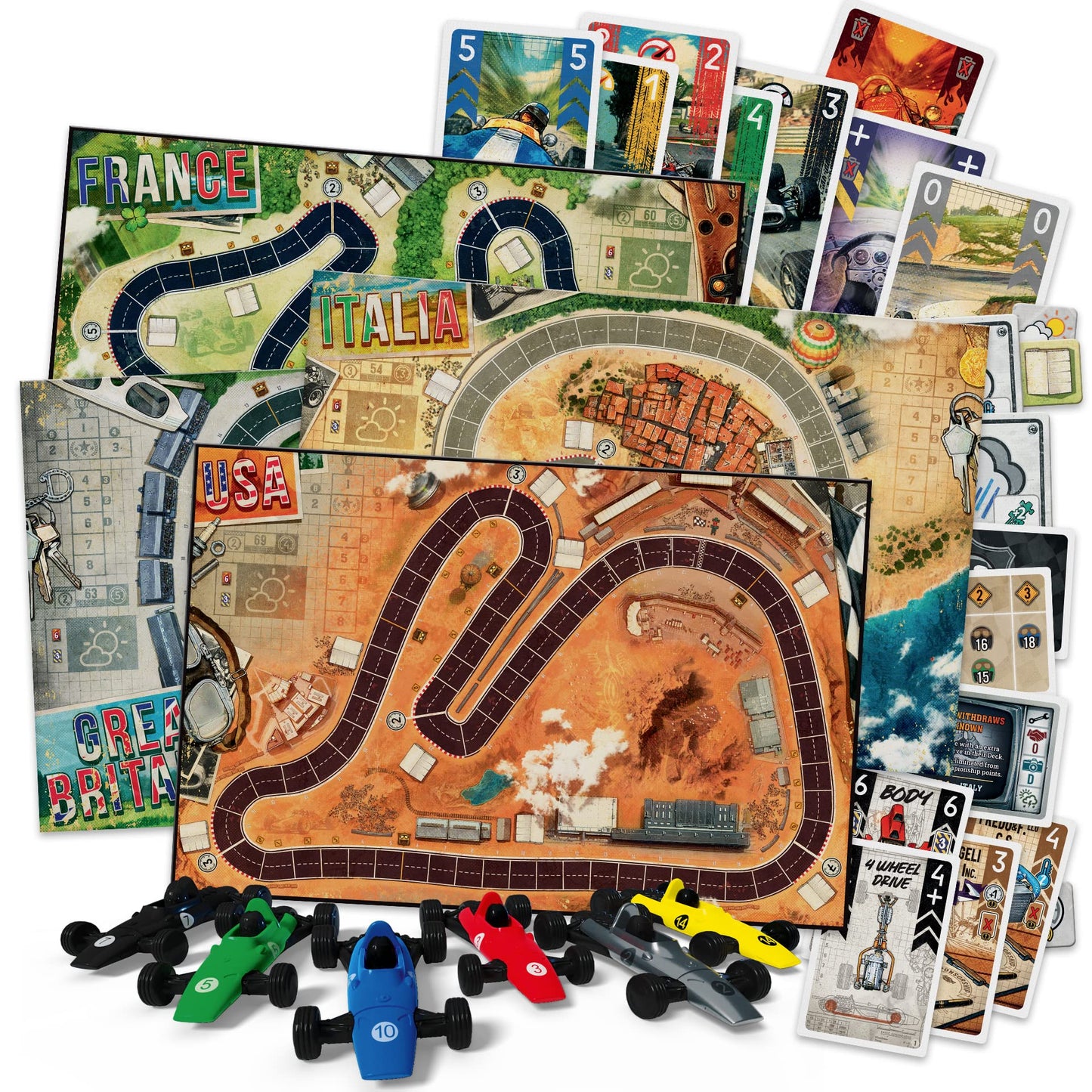 Asmodee - Heat - Juego de Estrategia de Carreras de Coches - Juego de Mesa estrategico para niños a Partir de 10 años - 1 a 6 Jugadores - 60 min - Carrera inmersiva - Español