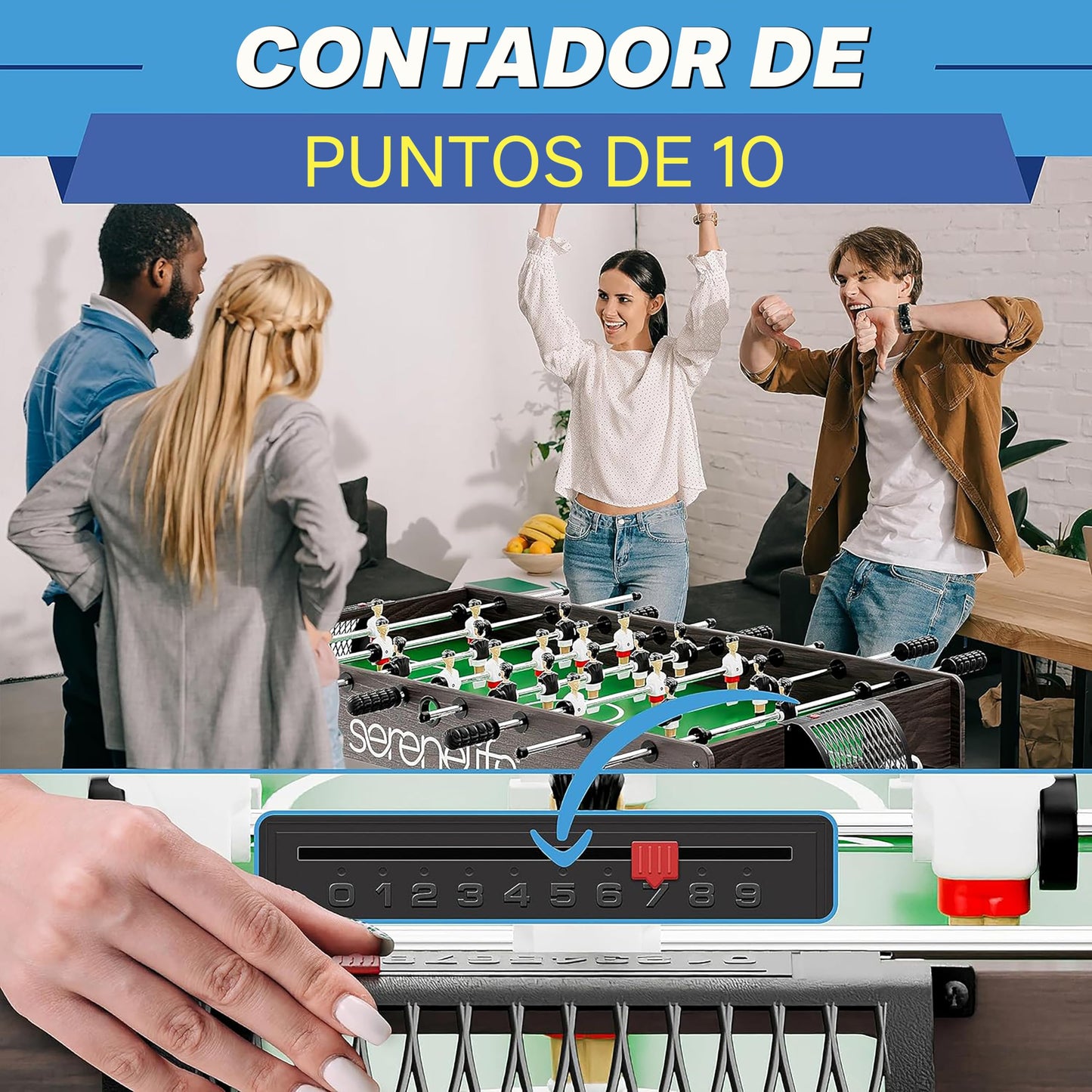 FUTBOLÍN PLEGABLE SERENELIFE 48” – TAMAÑO COMPLETO