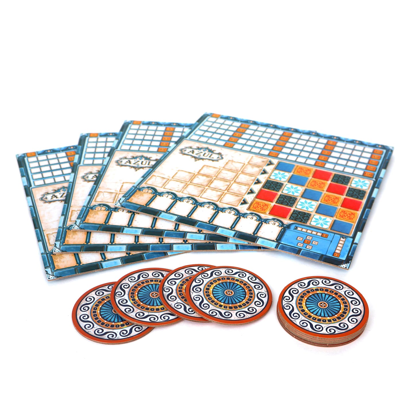 Losetas de colores del juego de mesa Azul para crear mosaicos