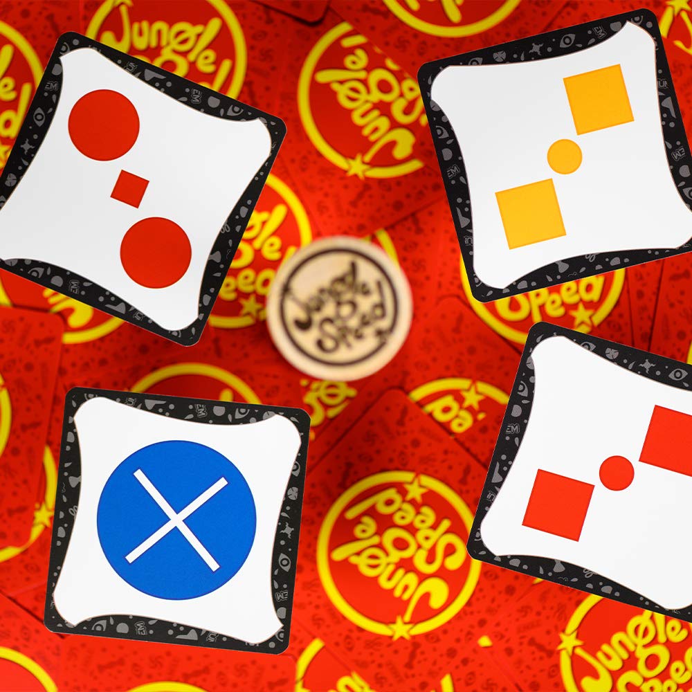 Cartas del juego de mesa Jungle Speed con símbolos geométricos