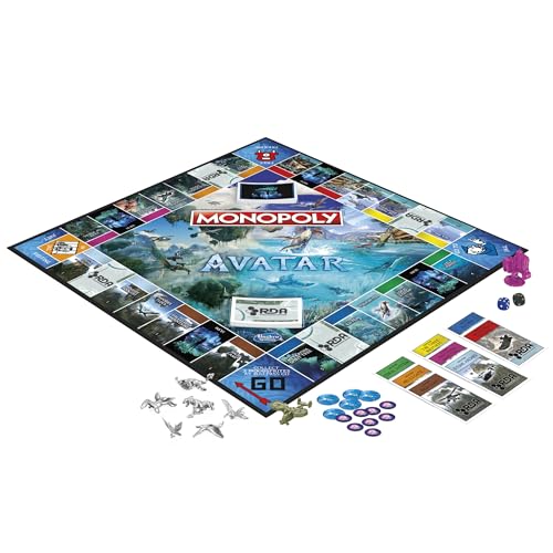 Tablero de juego Monopoly Avatar con casillas inspiradas en Pandora y la película