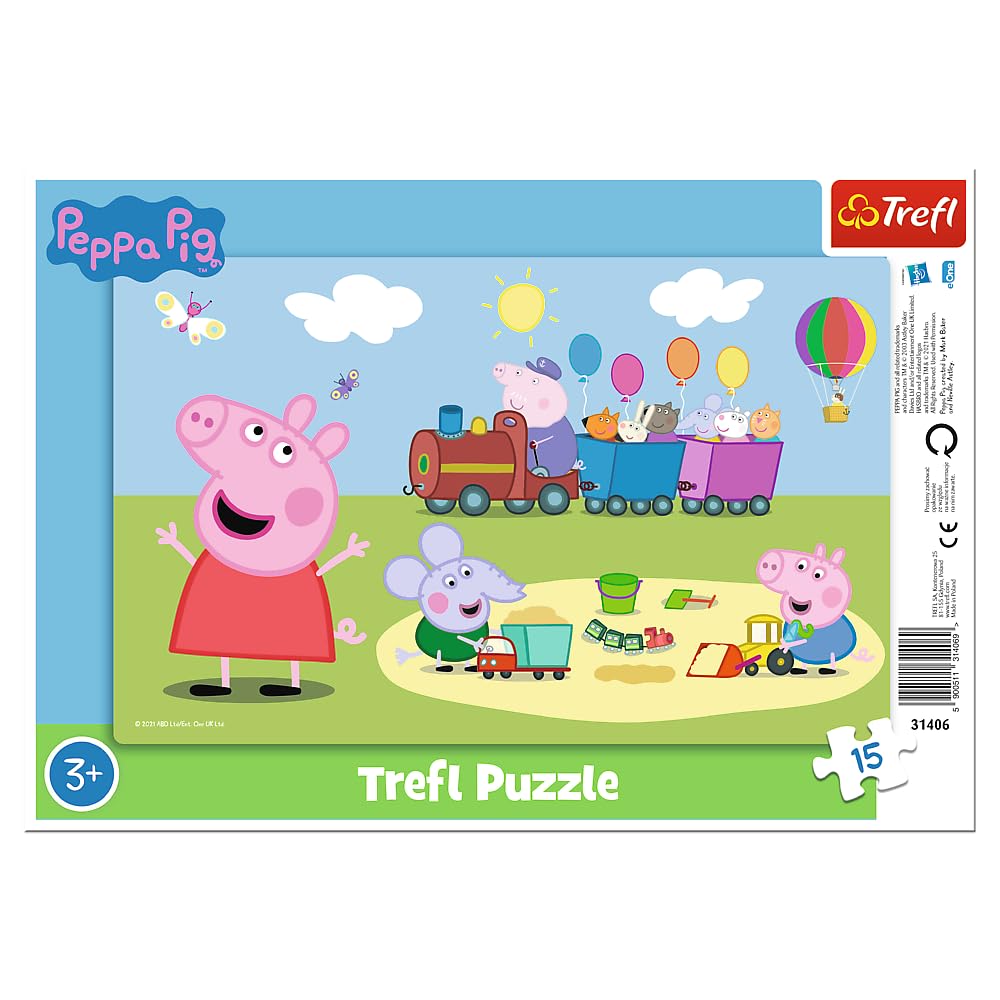 Caja del puzle de Peppa Pig con imagen infantil y logotipo oficial