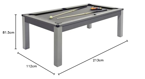 MESA MULTIJUEGO VENTE-UNIQUE BALTHAZAR – billar y ping-pong | 213x112x81.5 cm | color gris