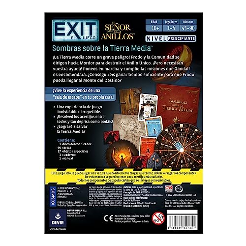 EXIT: EL SEÑOR DE LOS ANILLOS – Juego de Escape Room en mesa
