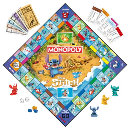 Monopoly Disney Stitch Edition - Juego de mesa (versión en inglés)