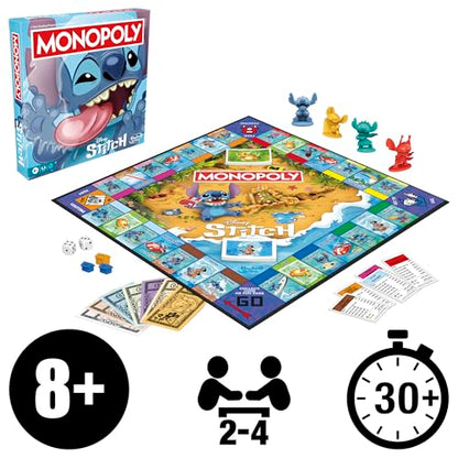 Monopoly Disney Stitch Edition - Juego de mesa (versión en inglés)