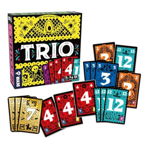 Devir - Trio (Versión en español) | Juego de Cartas Party, rápido y Divertido | para Todas Las Edades, Ideal para Jugar con Amigos (BGTRISP)