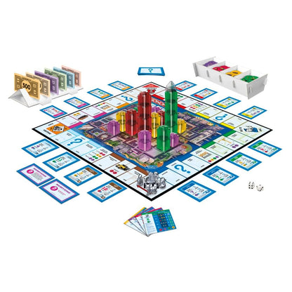 Monopoly Juego de mesa Builder, Juego de estrategia, Juego familiar, Juegos para niños, Juego divertido para jugar, Juegos de mesa familiares
