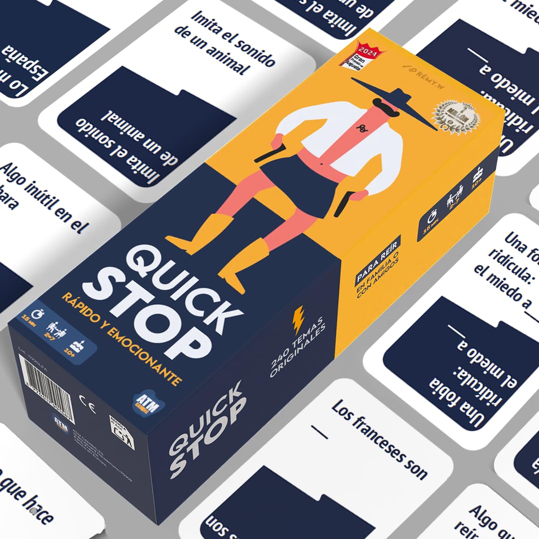 Quick Stop - Juegos de Mesa Dinámico y Divertido para Familia y Amigos - Gran Premio del Juguete 2024 - Versión Entretenida del Juego Stop - Regalo Original - Español