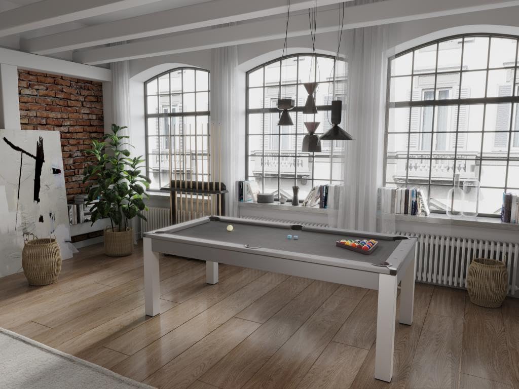 MESA MULTIJUEGO VENTE-UNIQUE BALTHAZAR – billar y ping-pong | 213x112x81.5 cm | color gris