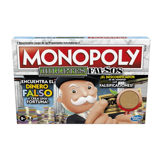 Juego de Mesa Monopoly Decodificador para Toda la Familia y niños de 8 años en adelante - Incluye un Decodificador del Sr. Monopoly para Encontrar falsificaciones - para 2 a 6 Jugadores