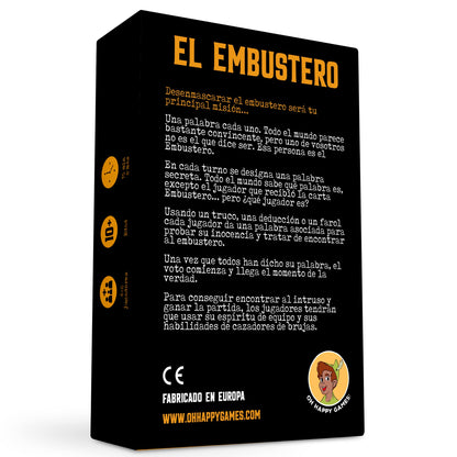 Oh Happy Games - El Embustero - ¿Conseguirás desenmascararlo? ¡Faroles, Creatividad, Juegos de Palabras y sospechas! Juego de Mesa - Familiar, Adultos y Chicos
