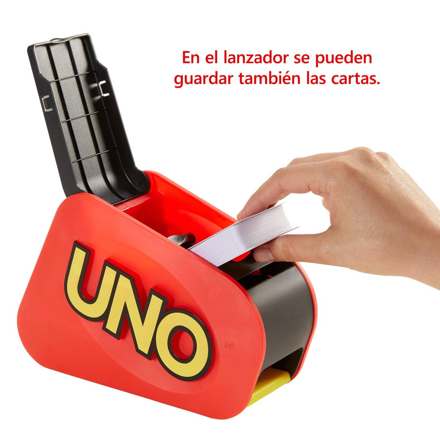 UNO Extreme - Juego de Cartas Familiar con Lanzador - con Luz y Sonido - 112 Cartas - De 2 a 10 Jugadores - Regalo para Niños de 7+ Años y Adultos, GXY75