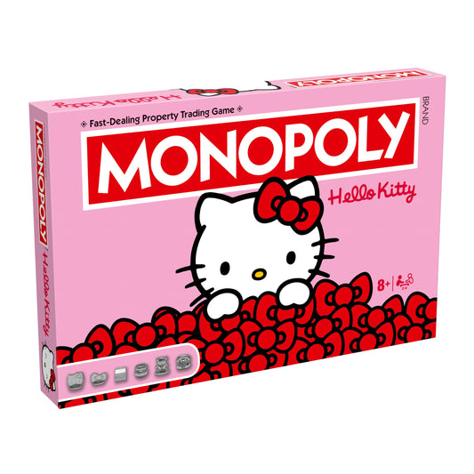 Winning Moves Juego de Mesa Hello Kitty Monopoly óptimo para 2-6 Jugadores y es un Gran Regalo para los Fans de 8 años en adelante