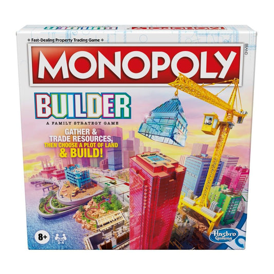 Monopoly Juego de mesa Builder, Juego de estrategia, Juego familiar, Juegos para niños, Juego divertido para jugar, Juegos de mesa familiares