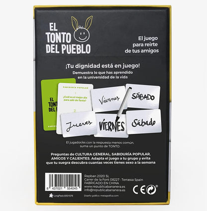 El Tonto del Pueblo - Juegos de Mesa - El Juego de Mesa para reírte de Tus Amigos - Cartas pizarras y rotuladores