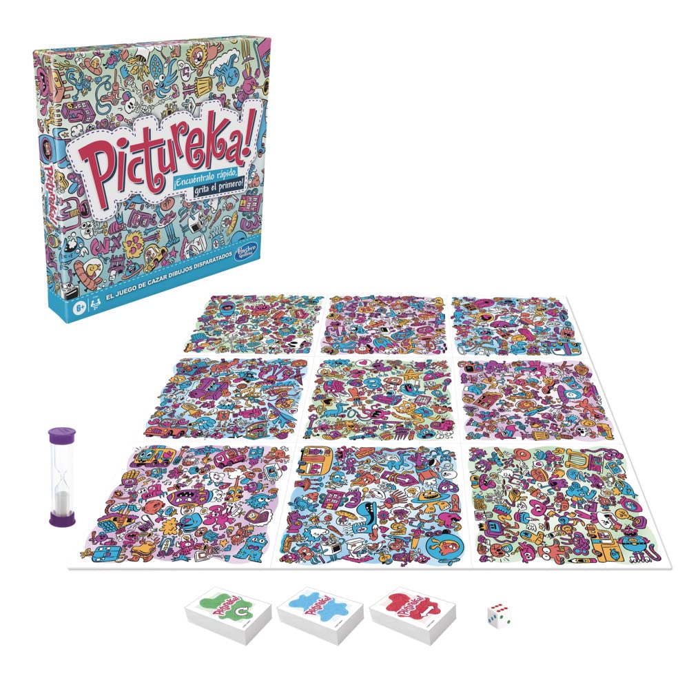 Hasbro Gaming F2564105 Juego Pictureka, Juego de Dibujos de Mesa Infantil, Juegos de Habilidad Mental, Divertido Juego Familiar para Mayores de 6 Años, Regalo de Reyes y Papá Noel para Niños y Niñas
