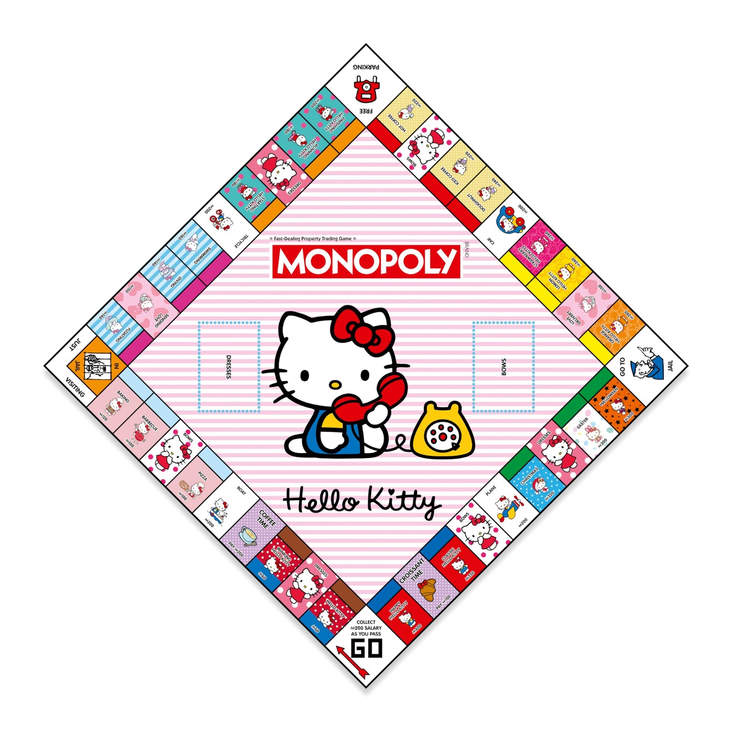 Winning Moves Juego de Mesa Hello Kitty Monopoly óptimo para 2-6 Jugadores y es un Gran Regalo para los Fans de 8 años en adelante