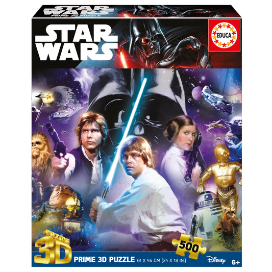Puzzle Educa Star Wars 500 piezas 3D Lenticular – Rompecabezas Adultos +11 años