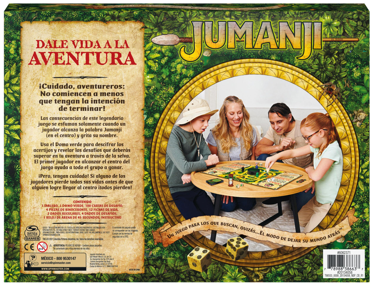 SPIN MASTER Games - JUMANJI Juego de Mesa en Español para 2-4 Jugadores, Infantil y Adultos - 6065098 - Regalo Niños 8 años + - Juegos de Mesa Niños 8 Años +